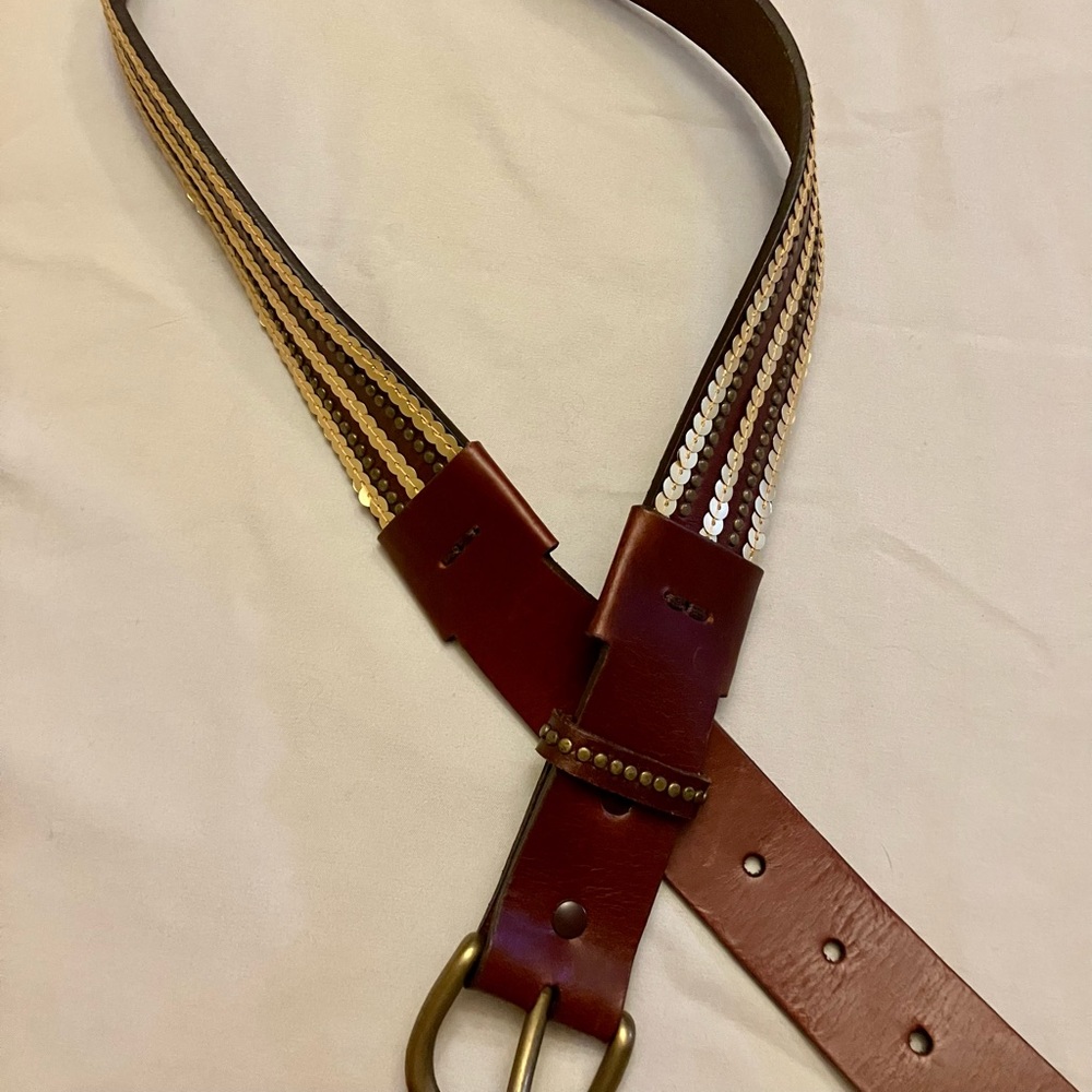 Express Leather and Sequin Belt size Medium.